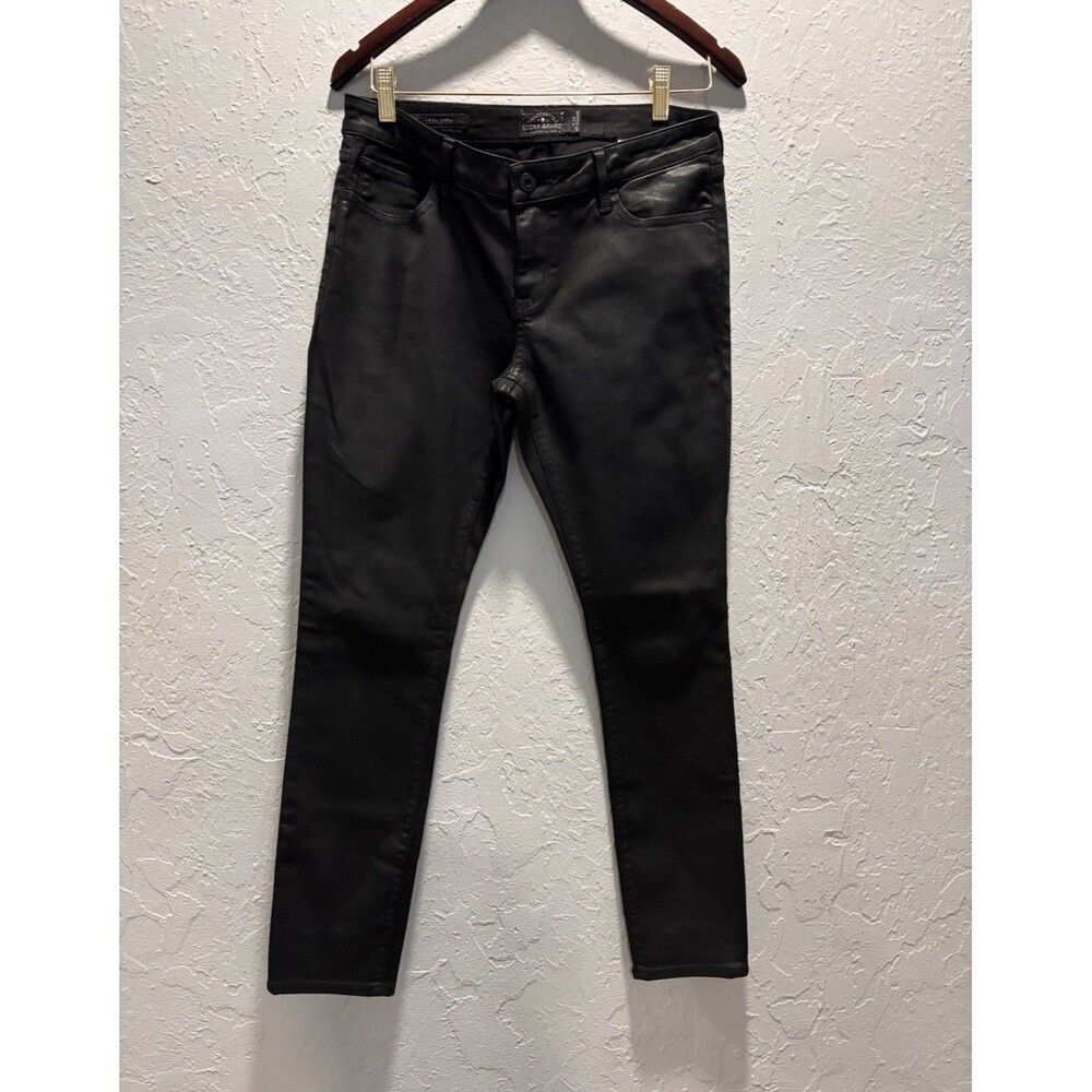 Lucky Brand Women's Black Dark Wash Skinny Jeans Stretch 5-Pocket Denim Size 6